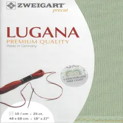 Precut Zweigart Lugana 25 count Moss Green
