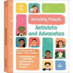 Amazing People: Activists and Advocates Activity Book, 2nd Grade Workbook With Biographies, Learning Activities, Stickers, Flash Cards, Poster, and More for Kids Ages 7 and Up