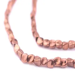 The Bead Chest Copper Twisted Nugget Beads, Full Strand of Quality Metal Spacers for DIY Jewelry Design