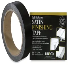 Lineco Satin Cloth Tape - 1" x 36 ft, Black
