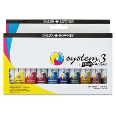 Daler-Rowney System3 Fluid Acrylics - Set of 10, 29.5 ml