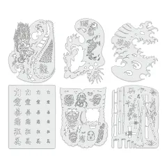 Iwata Artool Freehand Template - Set of 6, Kanji Master