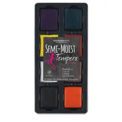 Richeson Semi-Moist Tempera Cake - 8 Color Primary Set w/Tray