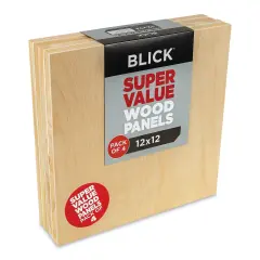 Blick Super Value Wood Panel Pack - 12" x 12", Pkg of 4