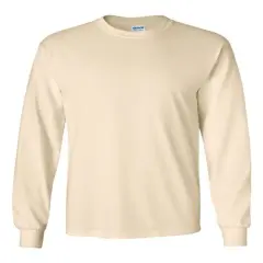 Gildan&reg; Ultra Crewneck Cotton Long Sleeve T-Shirt Natural