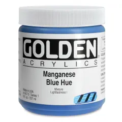 Golden Heavy Body Artist Acrylics - Manganese Blue Hue, 8 oz Jar