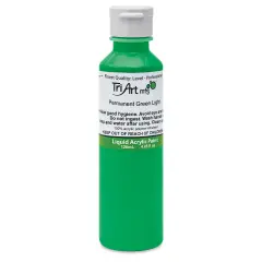 Tri-Art Liquid Artist Acrylics - Permanent Green Light, 120 ml bottle
