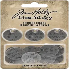 Idea-Ology Metal Adornments 18/Pkg-Thought Tokens