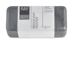 R&F Encaustic Paint Block - Iridescent Pewter, 104 ml block