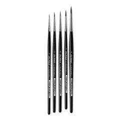 Da Vinci Casaneo Synthetic Squirrel Watercolor Brushes - Small Rounds, Set of 5, Short Handle