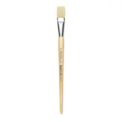 Utrecht Rhenish Pure Hog Bristle Brush - Flat, Size 12, Long Handle