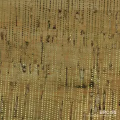 Belagio Cork Fabric, 18" x 15", Gold Dot Print, Natural/Gold