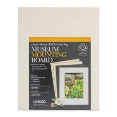 Lineco Cotton Rag Museum Mounting Boards - Pkg of 25, Aged White, 8" x 10"