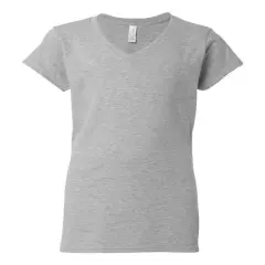 Gildan&reg; Softstyle Short Sleeve Women&rsquo;s V-Neck T-Shirt Sport Grey