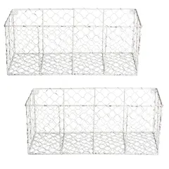 DII Wall Mount Chicken Wire Basket(Set of 2) Small Antique White