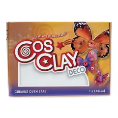 Cosclay Deco Flexible Polymer Clay - White, 1 lb