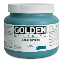 Golden Heavy Body Artist Acrylics - Cobalt Turquoise, 32 oz Jar