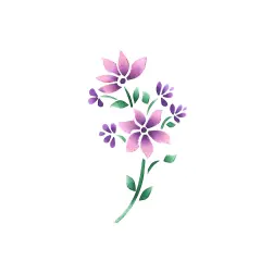 Small Flower Craft Stencil | 285 by Designer Stencils | Reusable Art Craft Stencils for Painting |