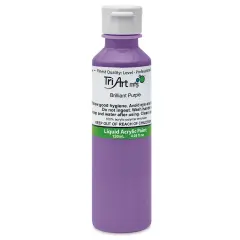 Tri-Art Liquid Artist Acrylics - Brilliant Purple, 120 ml bottle