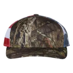 Richardson&reg; Printed Mesh Trucker Cap M Oak/Stars & Stripe