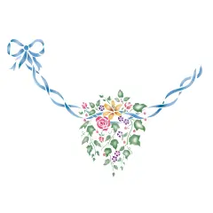 Flower Ball with Ribbon Swag Wall Stencil | 490 by Designer Stencils | Floral Stencils | Reusable Art Craft Stencils for Painting on Walls, Canvas, Wood | Reusable Plastic Paint Stencil for Home Makeover | Easy to Use & Clean Art Stencil