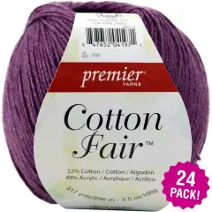 Multipack of 24 - Premier Yarns Cotton Fair Solid Yarn-Plum