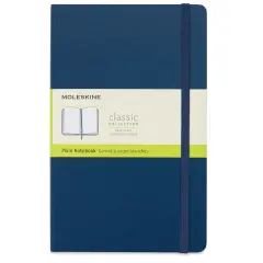 Moleskine Classic Hardcover Notebook - Sapphire Blue, Blank, 8-1/4" x 5"