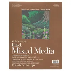 Strathmore 400 Series Black Mixed Media Pad - 11" x 14", 15 Sheets