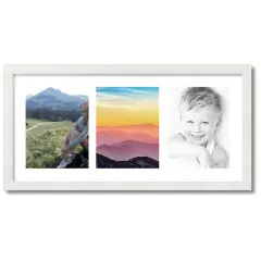 ArtToFrames Collage Photo Picture Frame with 3 - 8.5x11 inch Openings, Framed in White with Over 62 Mat Color Options and Plexi Glass (CSM-3966-28)