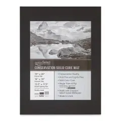 Crescent Select Conservation Solids Pre-Cut Mat - Dark Gray, 4 ply, 18" x 24"