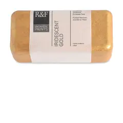 R&F Encaustic Paint Block - Iridescent Gold, 104 ml block