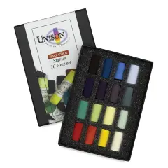Unison Handmade Pastels - Assorted Colors, Set of 16, Half Stick
