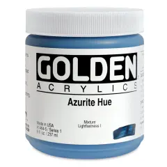 Golden Heavy Body Artist Acrylics - Azurite Hue, 8 oz Jar