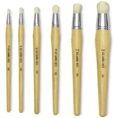 Blick Academic Bristle Brush Set - Round, Long Handle, Set of 6