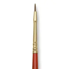 Blick Master Kolinsky Sable Brush - Flat, Short Handle, Red, Size 0