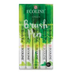 Royal Talens Ecoline Brush Marker Set - Green Hues, Set of 5