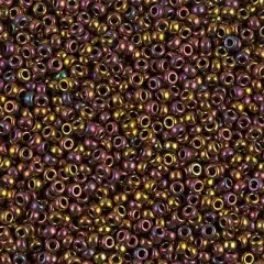 Miyuki 11 Round Seed Bead, 11-462, Metallic Gold Iris, 13 grams