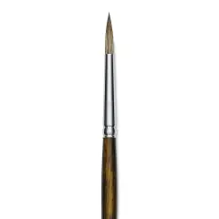 Silver Brush Monza Synthetic Mongoose Artist Brush - Long Handle, Round, Size 6
