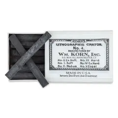 Korn's Lithographic Crayons - Box of 12, #4 Extra Hard