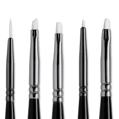 Angelus Synthetic Paint Brush Set - Micro Detail, Set of 5, Short Handle