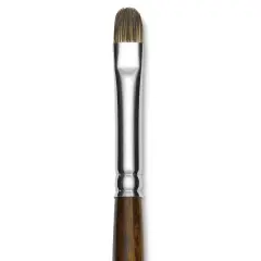 Silver Brush Monza Synthetic Mongoose Artist Brush - Long Handle, Short Filbert, Size 6