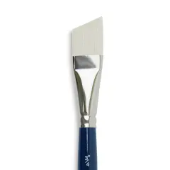 Silver Brush Bristlon Stiff White Synthetic Brush - Angle, Size 3/4", Short Handle