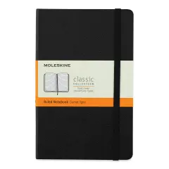 Moleskine Classic Hardcover Notebook - Black, Ruled, 6-7/8" x 4-1/2"