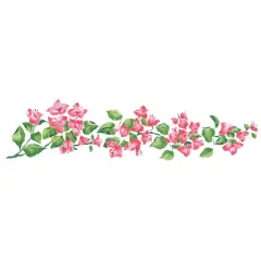 Bougainvillea Flower Wall Stencil Border | 3281 by Designer Stencils | Floral Stencils | Reusable Art Craft Stencils for Painting on Walls, Canvas, Wood | Reusable Plastic Paint Stencil for Home Makeover | Easy to Use & Clean Art Stencil