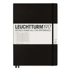 Leuchtturm1917 Ruled Hardbound Notebook - Black, Master Slim, 8-3/4" x 12-1/2"
