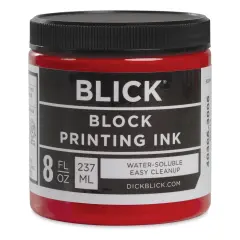 Blick Water-Soluble Block Printing Ink - Red, 8 oz Jar