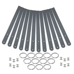 Blank Leather Keyrings 12 Pack &ndash; Pre-Cut Blanks with Hardware for Hot, Foil Stamping & Engraving Grey