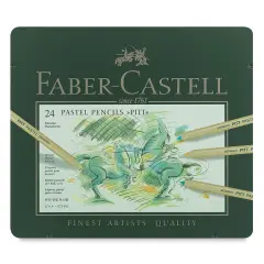 Faber-Castell Pitt Pastel Pencil Set - Assorted Colors, Tin Box, Set of 24