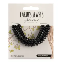 John Bead Earth&rsquo;s Jewels Black Onyx Beads - Donut Rondelle, Pkg of 41, 5 mm x 8 mm