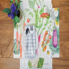 Vegetable Garden Cotton Table Runner 14" x 72" w/ Carrots